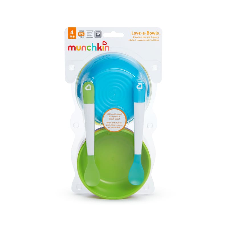 Munchkin Set 4 Bowl Con Tapas Y 2 Cucharas - Farmacias Arrocha