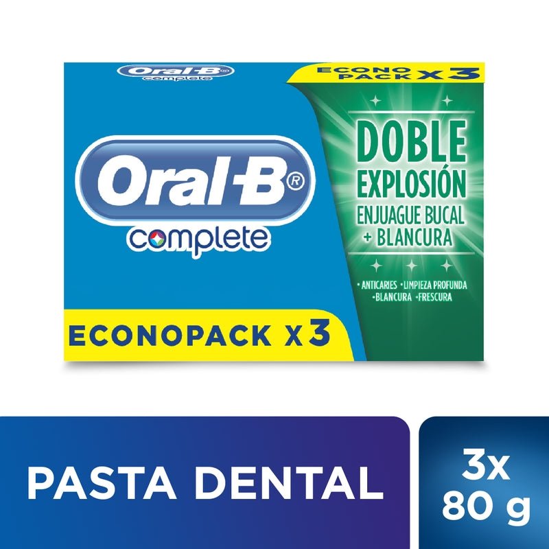 Crema dental Oral - B Complete Menta Refrescante, 3x80gr - Farmacias Arrocha