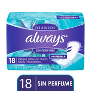Protectores Diarios Always Diarios Sin Perfume 18 Unidades - Farmacias Arrocha
