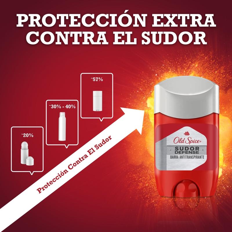 Barra Antitranspirante Old Spice Sudor Defense Seco Seco 50 g, 2 Unidades - Farmacias Arrocha