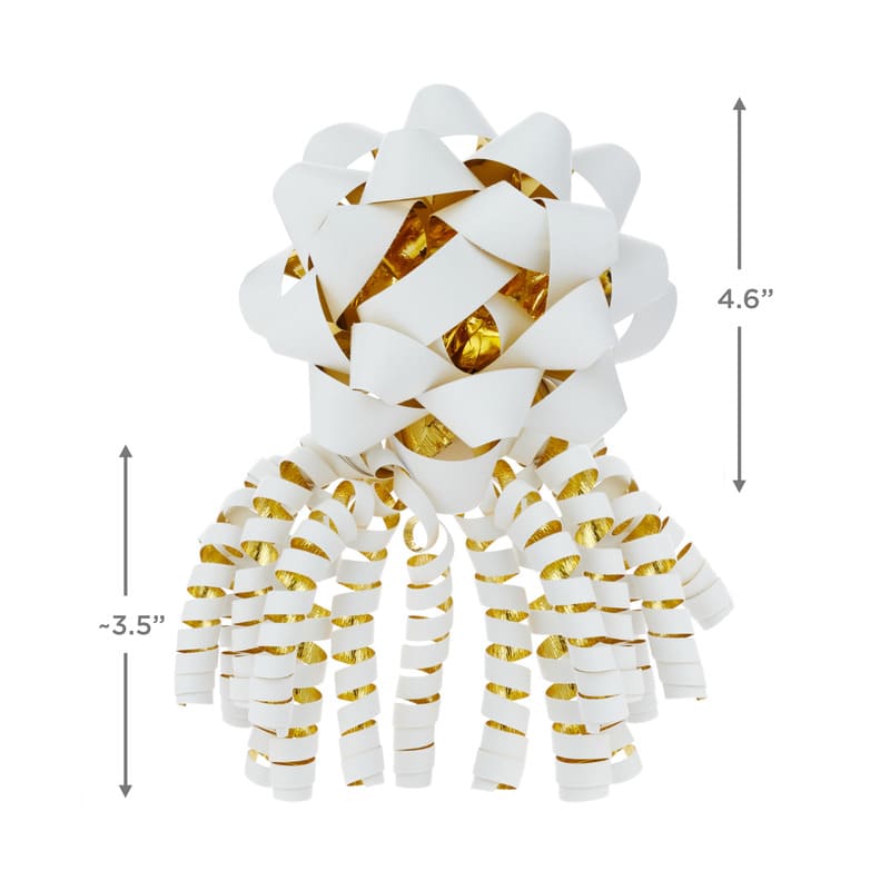 Hallmark Lazos De Regalo Flocados Blanco Y Dorado Set De 2 - Farmacias Arrocha