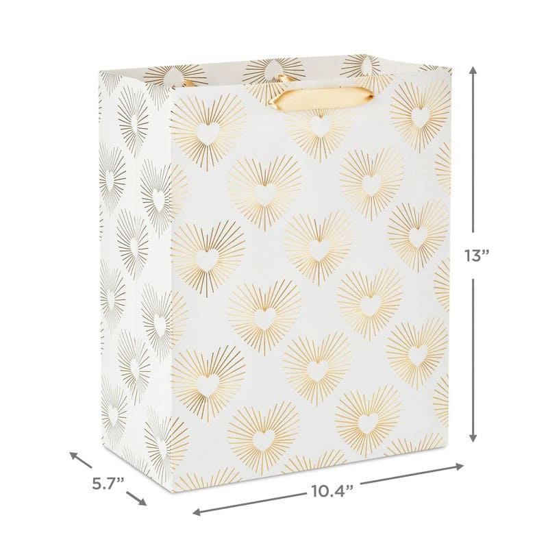 Hallmark Bolsa De Regalo Corazones Dorados 13" - Farmacias Arrocha