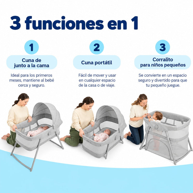 Graco Moisés Portátil y Corral 3 en 1 DreamMore