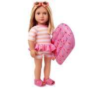 Muñeca Margot de 18" con Swimsuit y Flotador - Farmacias Arrocha
