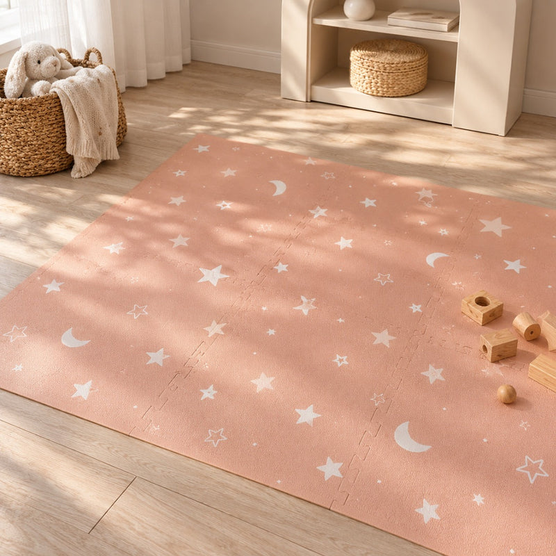 Nido Nido Alfombra de Juego para Bebé 6 Piezas Star and Moon