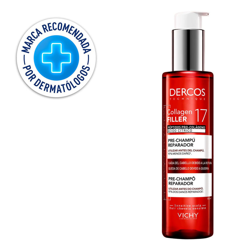 VICHY DERCOS REPARADOR COLLAGEN 17 FILLER PRE SHAMPOO 200 ML - Farmacias Arrocha