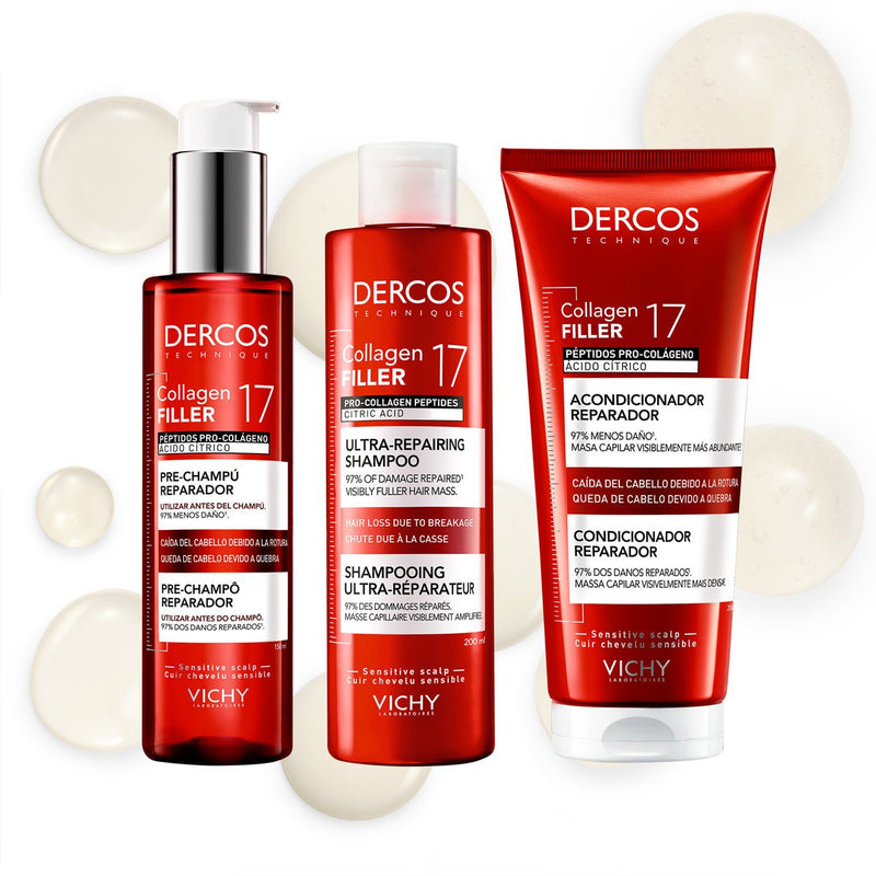 VICHY DERCOS REPARADOR COLLAGEN 17 FILLER PRE SHAMPOO 200 ML - Farmacias Arrocha