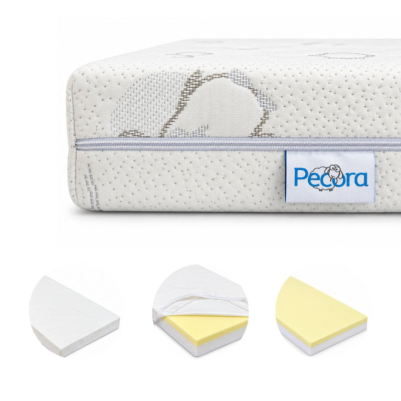 Pecora Colchón para Cuna de Doble Firmeza 71 x 132 x 10 cm