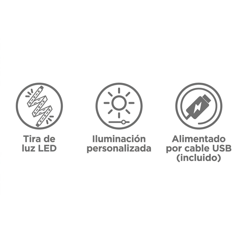 Espejo para Maquillaje Serena House con Tiras de Luz LED "(29 x 38 cm)" - Farmacias Arrocha