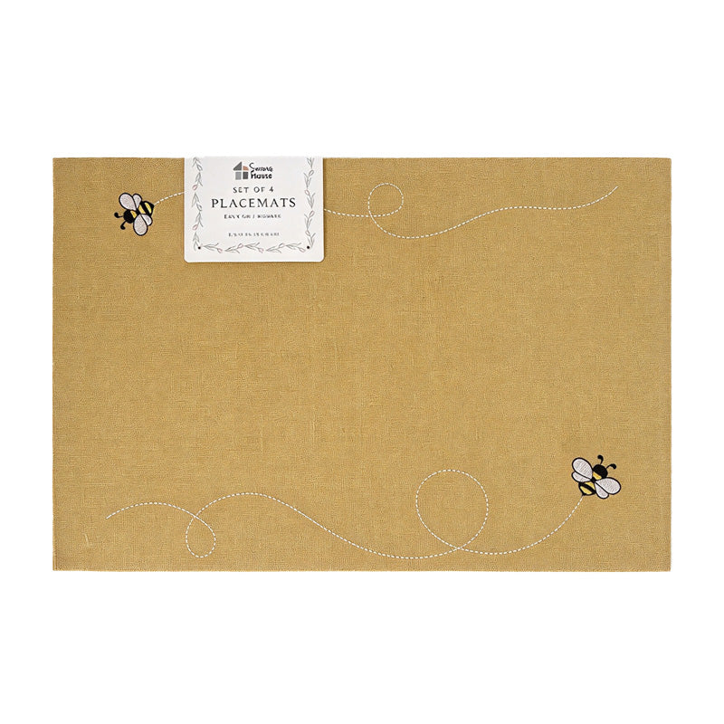 Set de 4 Individuales de Mesa con Diseño de Abejitas Serena House – 33 × 48 cm - Farmacias Arrocha