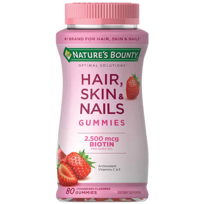 Nature's Bounty Hair Skin & Nails Raspberry 80 Gomitas - Farmacias Arrocha