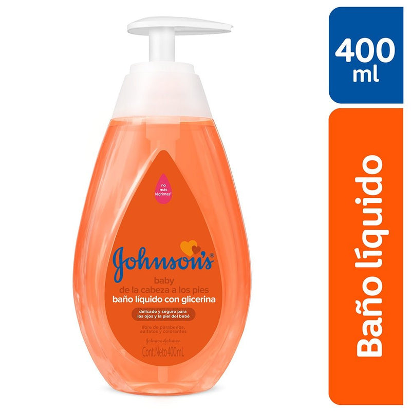 Johnson Baby Bano Liquido Pies A Cabeza 400Ml - Farmacias Arrocha
