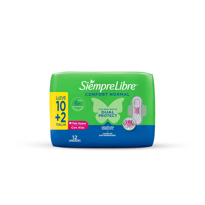 Toalla Higiénica Siempre Libre® Normal Alas 12 UND
