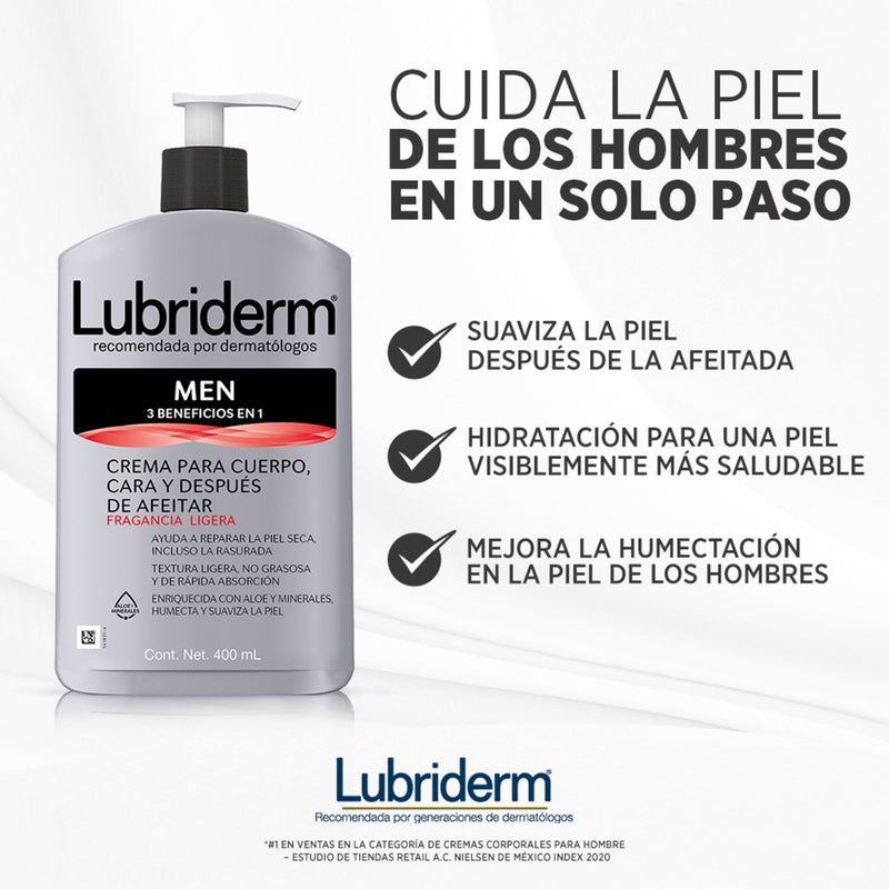 Crema Corporal LUBRIDERM For Men 400 ML