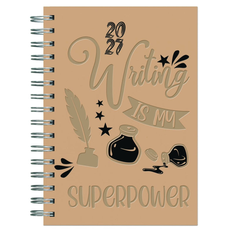 Agendum | Agenda 2027 Espiralada 14.1X20.5 Dia Paginamonza Beige - Farmacias Arrocha