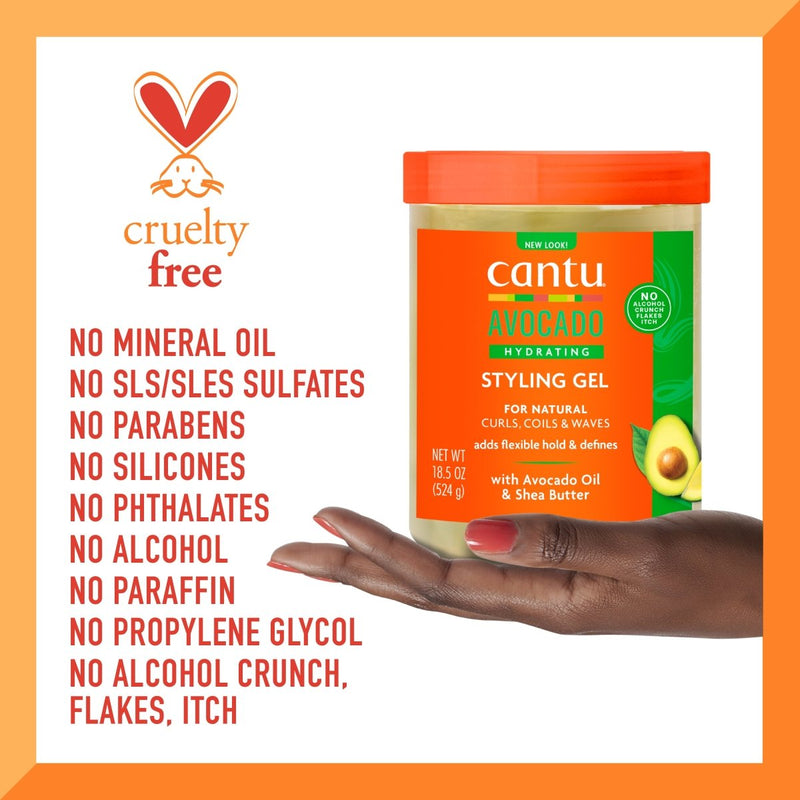 Cantu Avocado Hydrating Styling Gel, 18.5 oz - Farmacias Arrocha