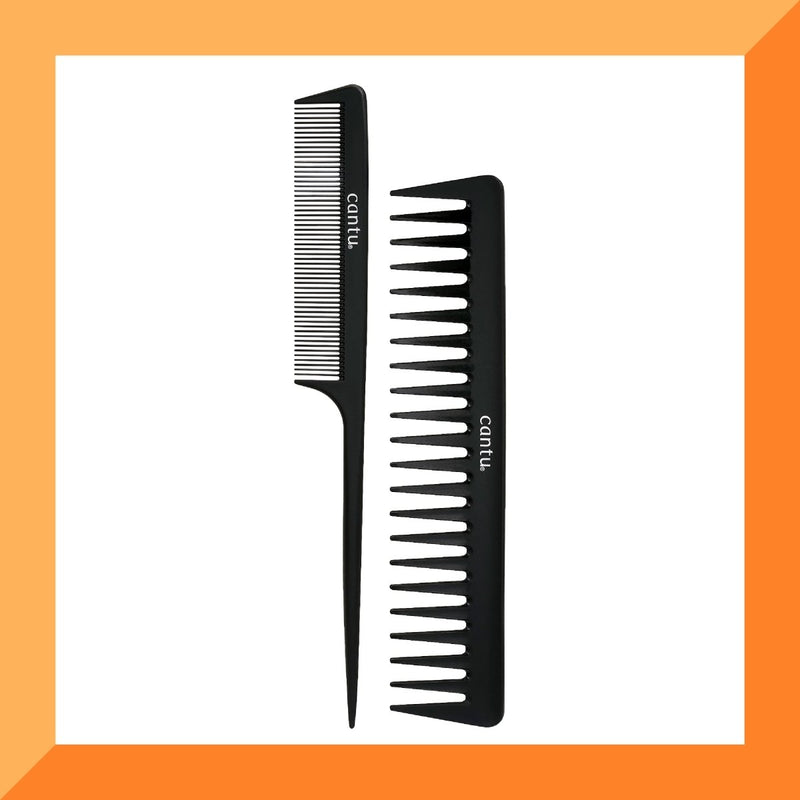 Cantu Style Carbon Fiber Hair Combs, 2 piece set - Farmacias Arrocha