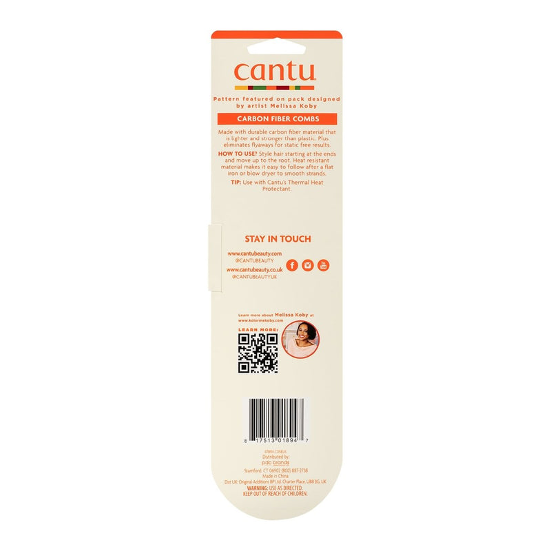 Cantu Style Carbon Fiber Hair Combs, 2 piece set - Farmacias Arrocha