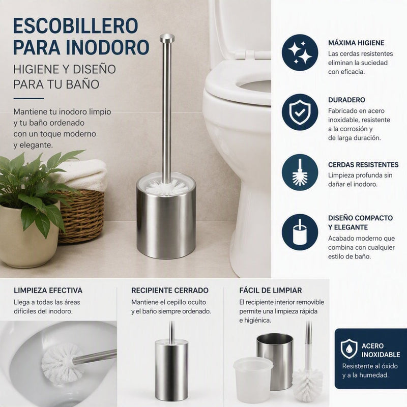Cepillo para inodoro de acero inoxidable - Farmacias Arrocha