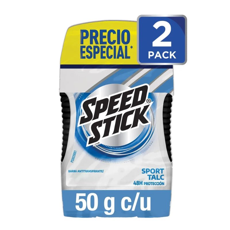 Desodorante Speed Stick Sport Talc Barra 50 g 2 Pack - Farmacias Arrocha