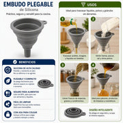 Embudo plegable de silicona de 9 cm - Farmacias Arrocha