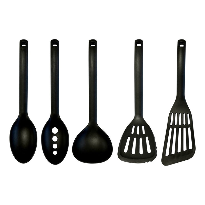 Juego de Utensilios de Cocina de Nailon Negro (Set de 5) - Farmacias Arrocha