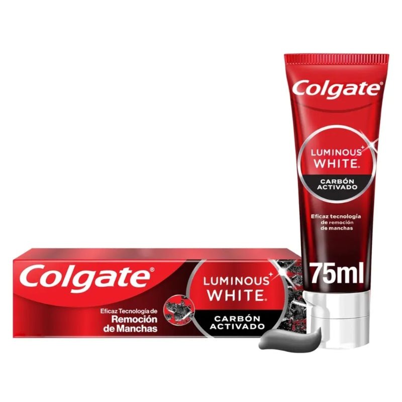 Pasta Dental Colgate Luminous White Carbón Activado 75 ml - Farmacias Arrocha