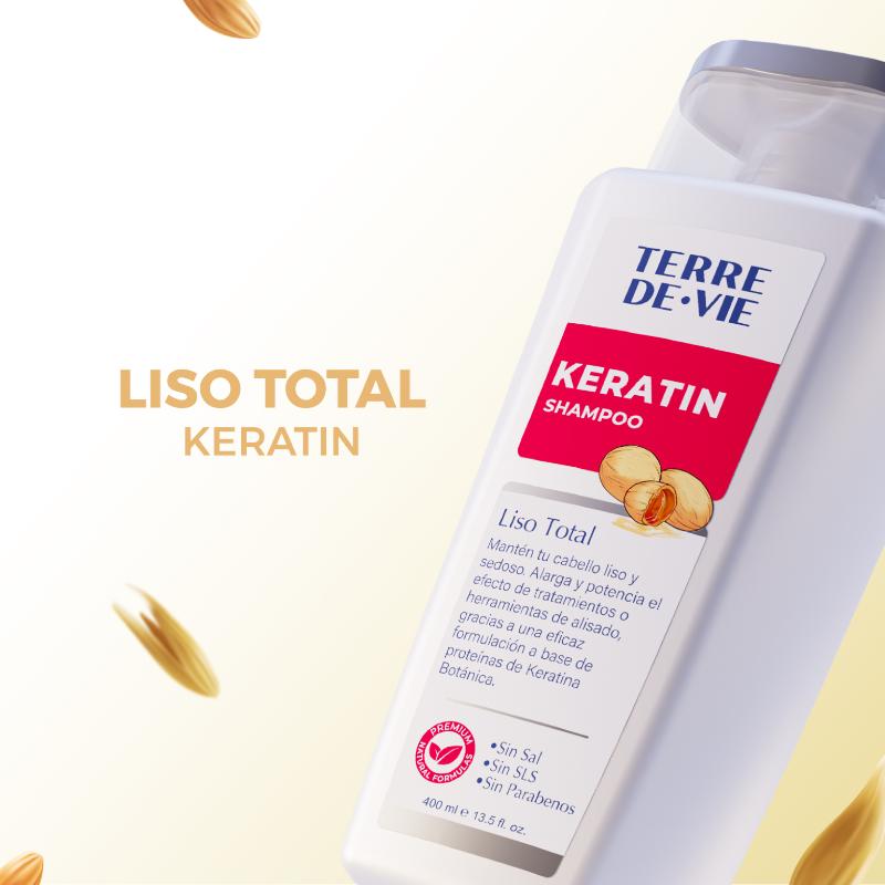 Terre De Vie Shampoo Keratin Liso Total 400Ml - Farmacias Arrocha