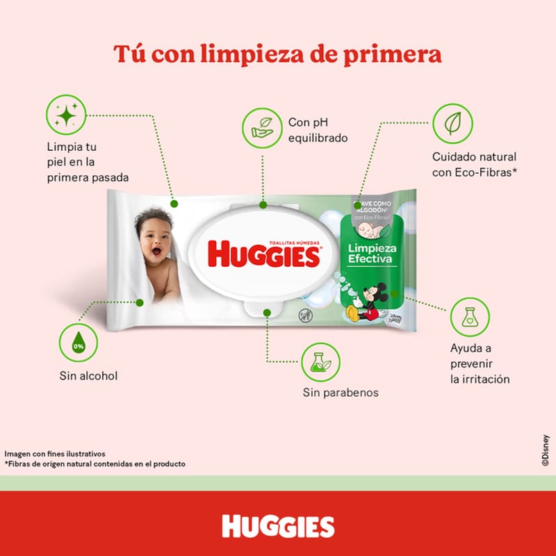 Toallas Húmedas Huggies Limpieza Efectiva 16U - Farmacias Arrocha