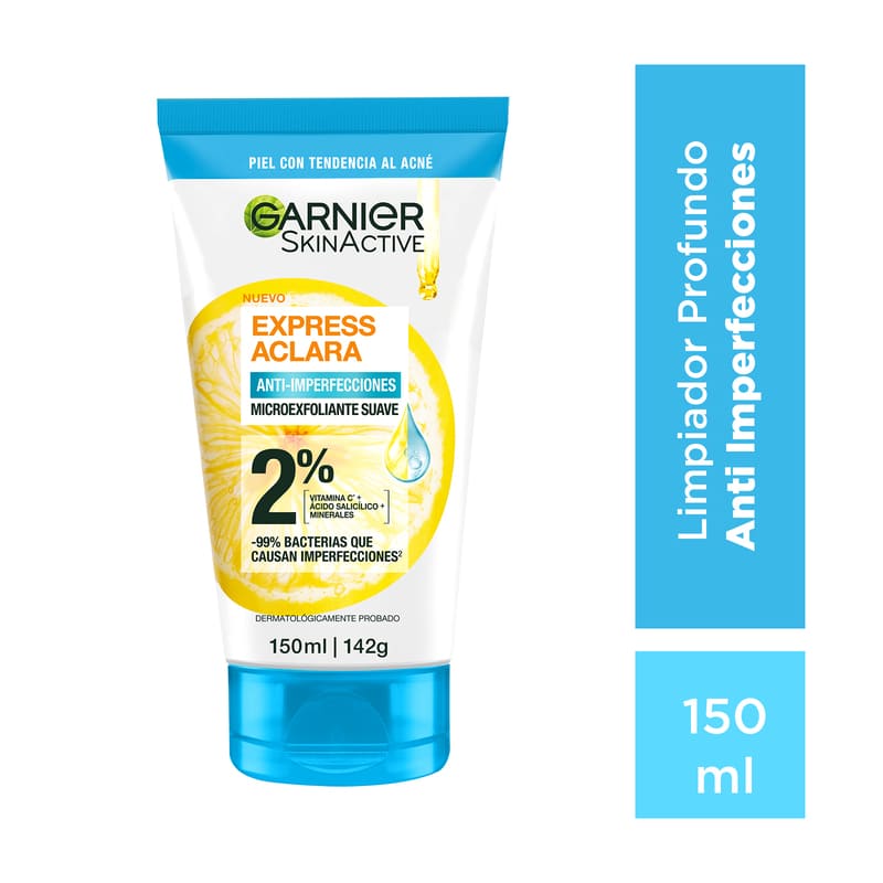 Scrub Limpiador Profundo Anti Imperfecciones Express Aclara Garnier Ácido Salicílico 150 ml - Farmacias Arrocha