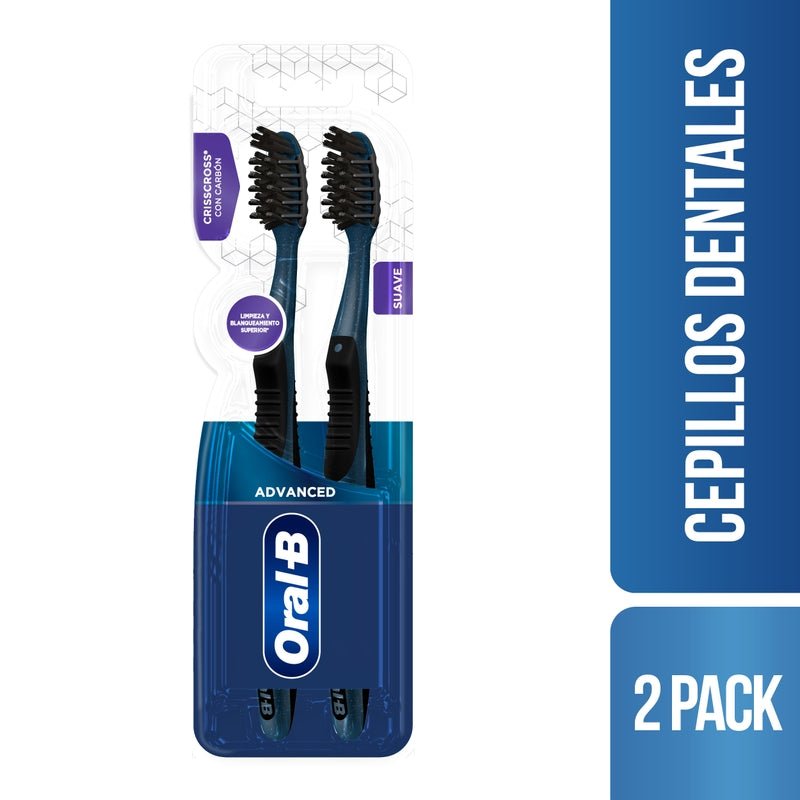 Cepillos de dientes Oral - B Advanced 7 Beneficios con Carbón 2 Unidades - Farmacias Arrocha