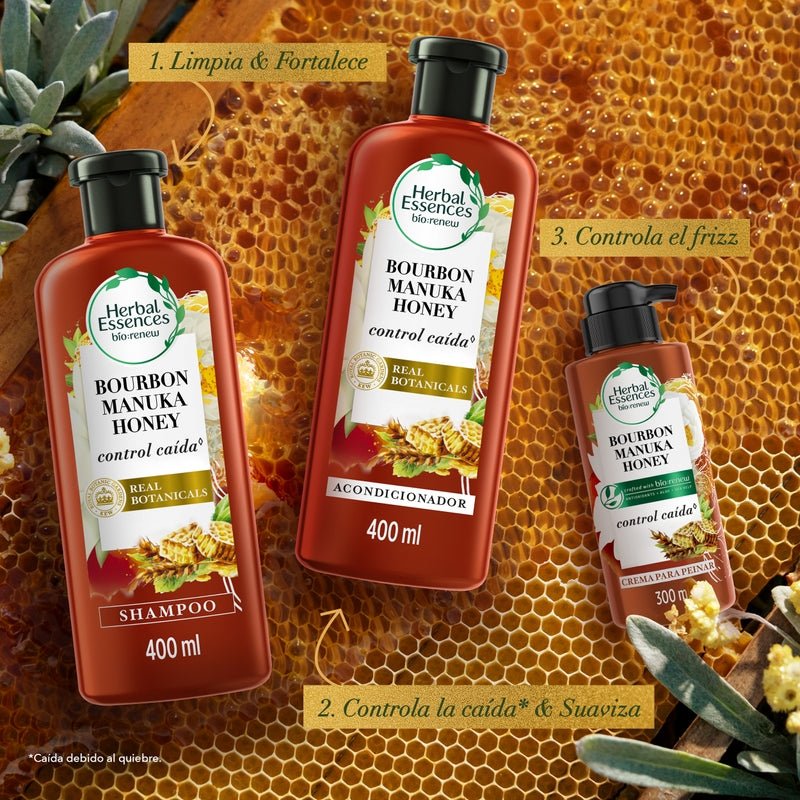 Acondicionador Herbal Essences Bio:renew Bourbon Manuka Honey 400 ml - Farmacias Arrocha