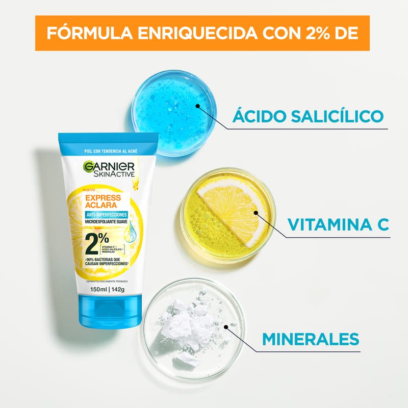 Scrub Limpiador Profundo Anti Imperfecciones Express Aclara Garnier Ácido Salicílico 150 ml - Farmacias Arrocha