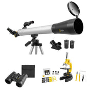 National Geographics Set de Aventura Telescopio 50mm, Microscopio 900x y Binoculares 30mm - Farmacias Arrocha
