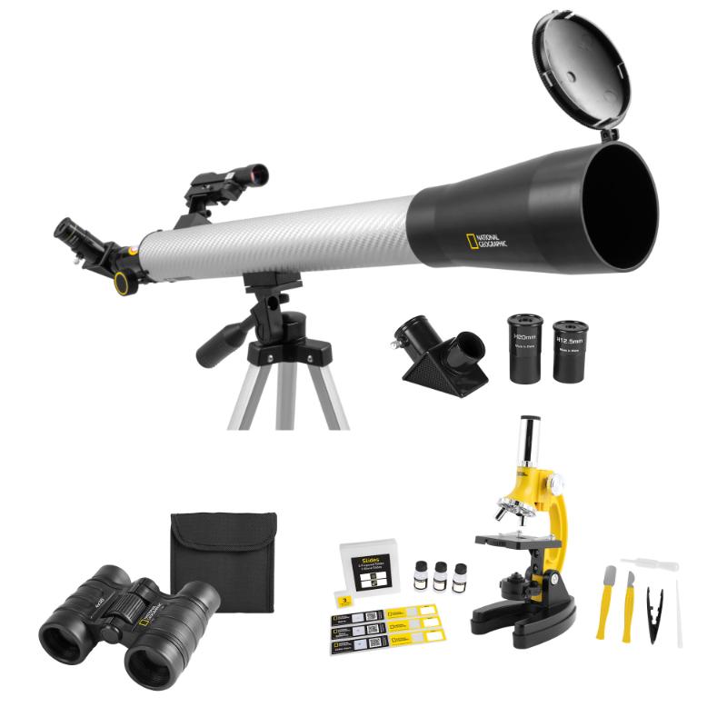 National Geographics Set de Aventura Telescopio 50mm, Microscopio 900x y Binoculares 30mm - Farmacias Arrocha