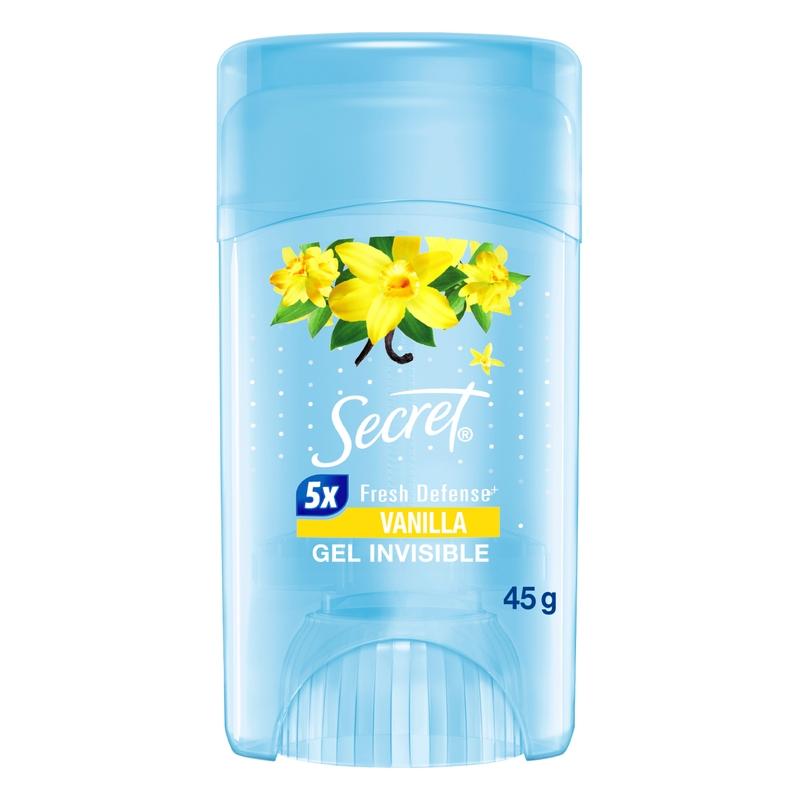 Gel Invisible Antitranspirante Secret Vanilla 45 g - Farmacias Arrocha