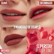 Tinta de Labios Maybelline SuperStay Teddy Tint 25 Baby tee 5 ml - Farmacias Arrocha