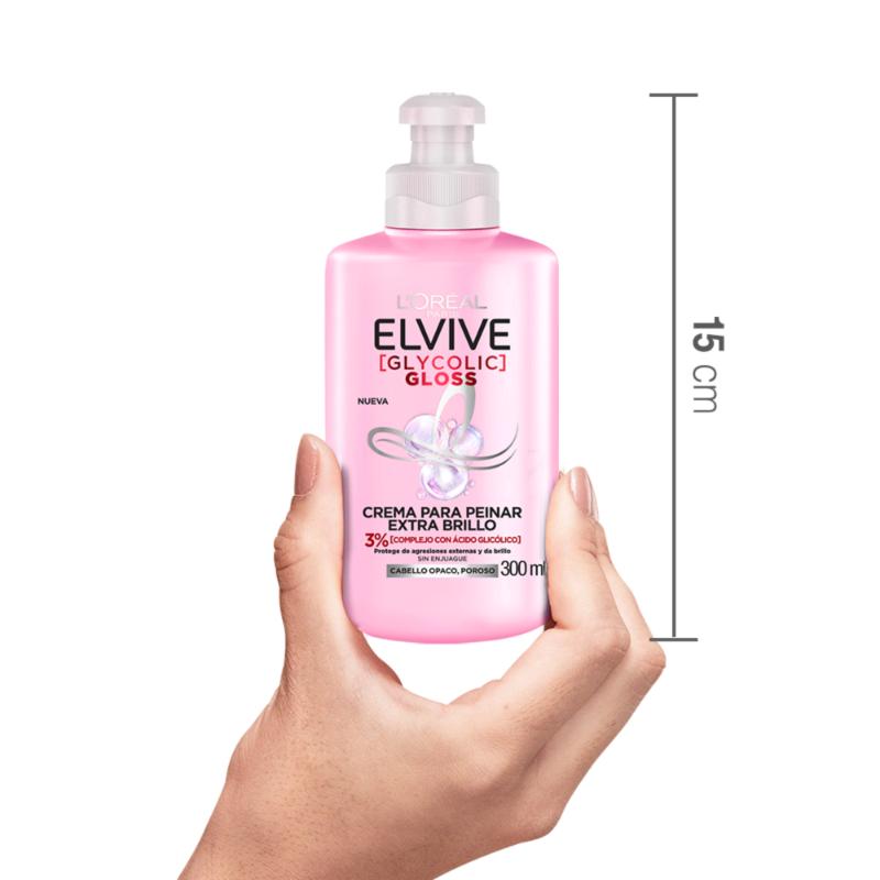 Crema Para Peinar L'Oreal Paris Elvive Glycolic Gloss 300 Ml - Farmacias Arrocha