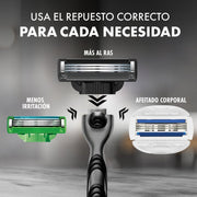 Repuesto para Máquina de afeitar Gillette Mach3 Carbono con 3 hojas, 4 uds - Farmacias Arrocha