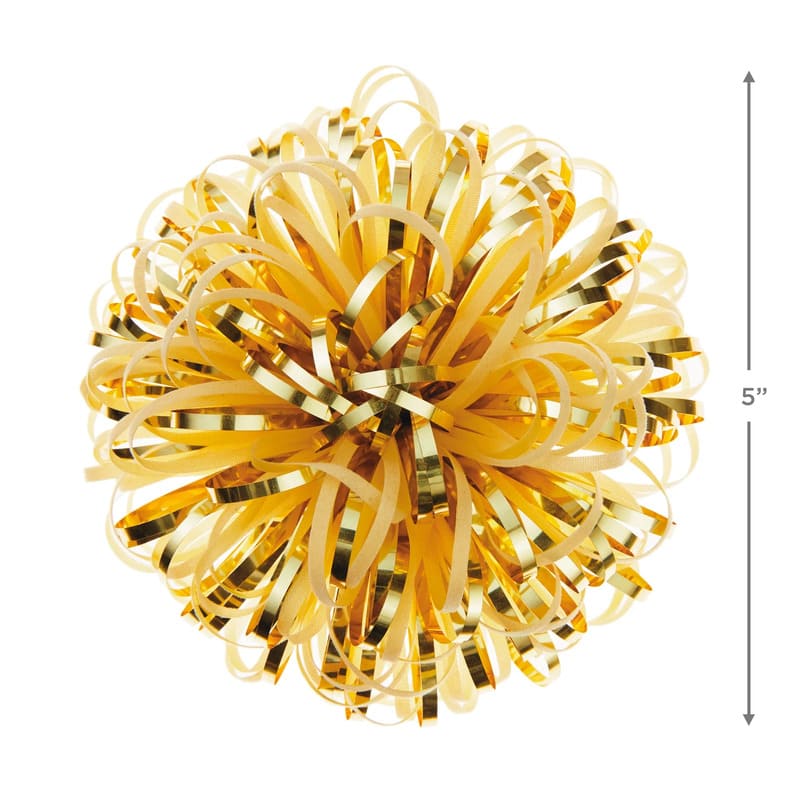 Hallmark Lazo de Regalo Marfil - Dorado Metálico 5" - Farmacias Arrocha