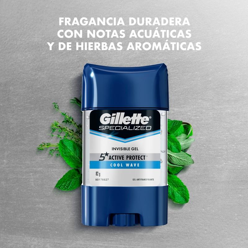 Gel Antitranspirante Gillette Specialized Cool Wave 82 g, 2 Unidades - Farmacias Arrocha