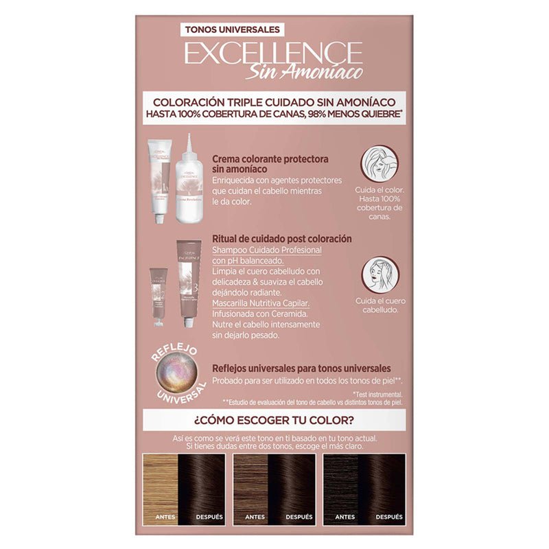L'Oreal Tintura Permanente Excellence Sin Amoniaco - Farmacias Arrocha