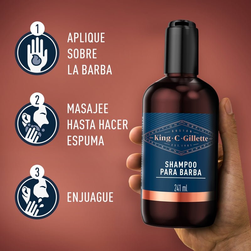 Shampoo para barba King C. Gillette, 241ml - Farmacias Arrocha
