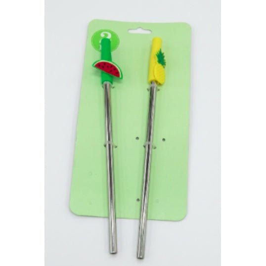 Set de 2 Pajillas de Acero Inoxidable con Protector de Silicona - Farmacias Arrocha