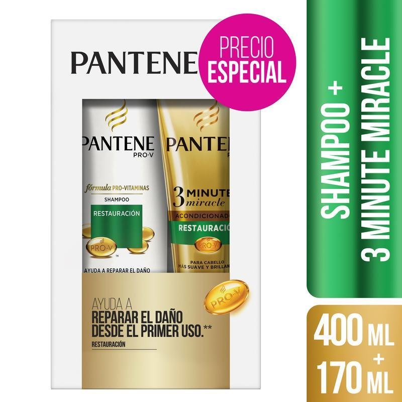 Pantene Pack Restauración Shampoo 400Ml + 3Mm 170Ml - Farmacias Arrocha