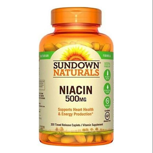 Sundown Naturals Niacin 500 mg Time Release Caplets VALUE SIZE - Farmacias Arrocha