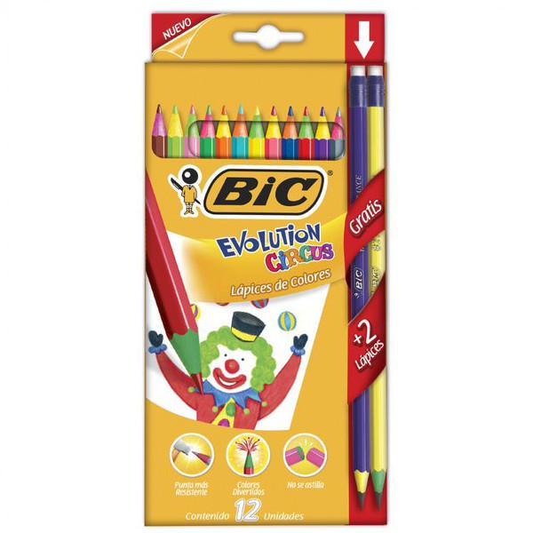 Bic Colores Evol. Circus Cj12Pzas.+2Lapiz Fu - Farmacias Arrocha