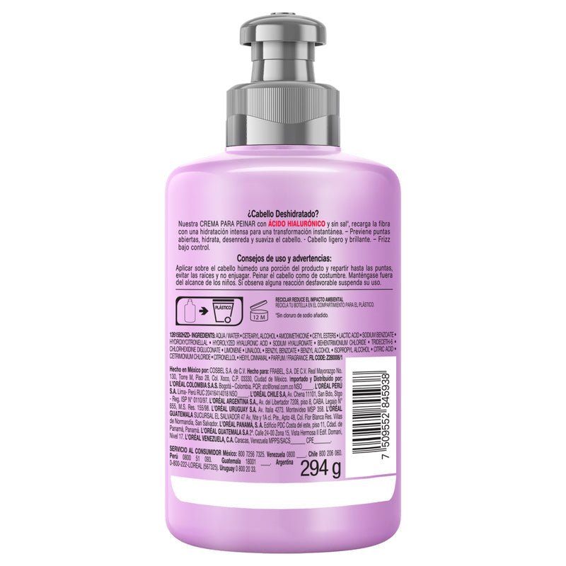 Elvive Hidra Hialurónico Crema Para Peinar Hidratación 300 Ml - Farmacias Arrocha