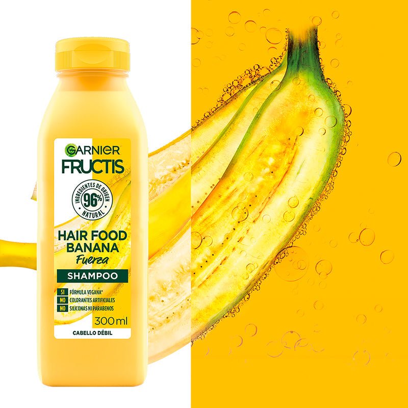 Garnier Fructis Hair Food Shampoo de Fuerza Banana 300 ML - Farmacias Arrocha
