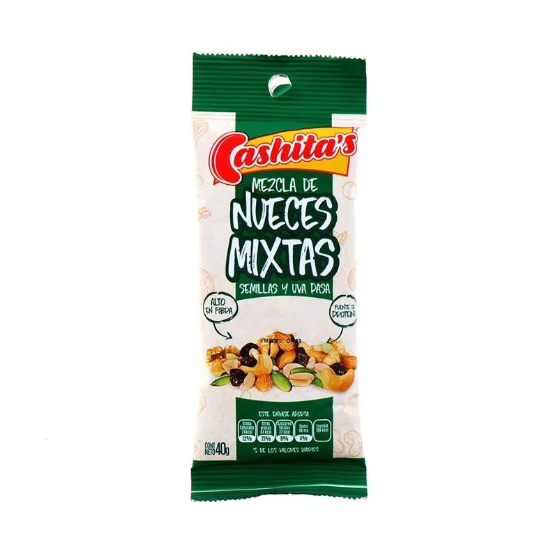 Cashitas Nueces Mixtas/Uva Tubo 40Gr - Farmacias Arrocha